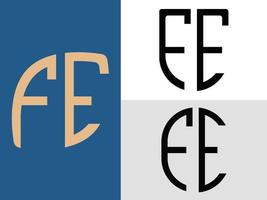 Creative Initial Letters FE Logo Designs Bundle vector