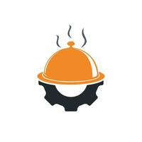 Restaurant gear vector logo design. Abstract cooking logo concept.