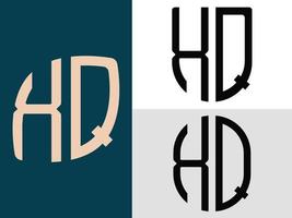 Creative Initial Letters XQ Logo Designs Bundle. vector
