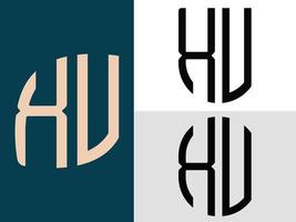 Creative Initial Letters XV Logo Designs Bundle. vector