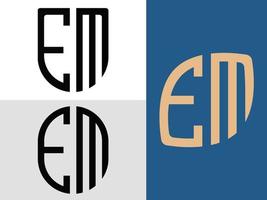 Creative Initial Letters EM Logo Designs Bundle. vector