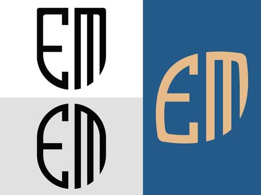 Creative Initial Letters EM Logo Designs Bundle.