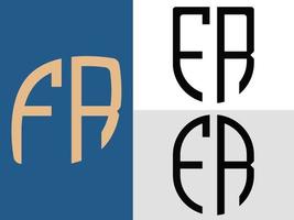 Creative Initial Letters FR Logo Designs Bundle vector