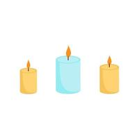 Scented candles in a simple cartoon style. vector