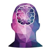 Head with brain vector illustration design. Human head and brain vector icon.