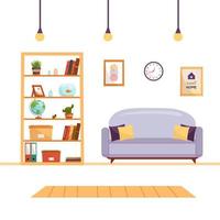 Modern interior with furniture. vector