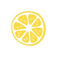 Lemon slice in a hand-drawn style. vector