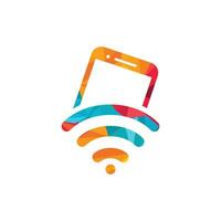 internet wifi y diseño de logotipo móvil. símbolo de compartir wifi móvil. señal de tecnología móvil vector