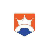 King call vector logo design. Handset and crown icon design.