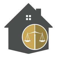 Law House Logo Design. Property Law Logo, Real estate and law symbol. vector