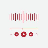 icon media music player with wave Audio equalizer view in vector. modern playback of music application. multimedia navigation on smartphone device. Free Vector. vector