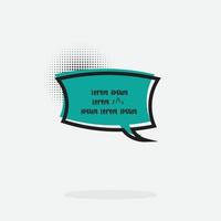 Retro cartoon speech bubble with halftone screen shadow template vector