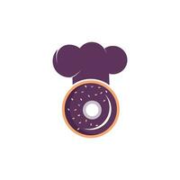 Donut chef vector logo design template.