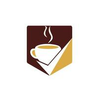 diseño de logotipo vectorial de cheque de café. taza de café con una marca de verificación. vector