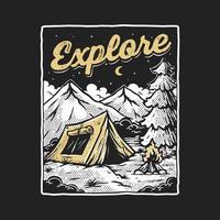 camp vintage illustration vector