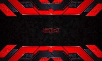 Abstract technology background with dark navy and red glow stripes. vector