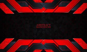 Abstract technology background with dark navy and red glow stripes. vector