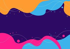 Abstract wave fluid background with memphis elements. Vector. vector