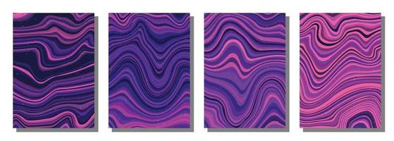 Abstract psychedelic groovy set background. vector