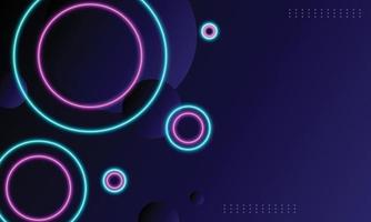 Blue and pink neon circle with light effect background. vector