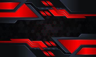 Abstract technology background with dark navy and red glow stripes. vector