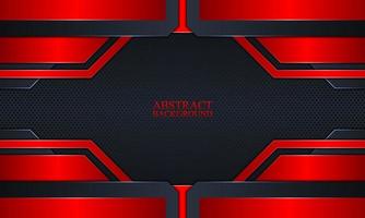 Abstract technology background with dark navy and red glow stripes. vector