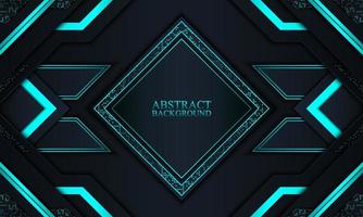 Abstract technology background with dark navy and blue neon stripes. vector