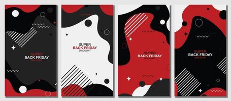 Abstract wavy black friday set background. vector