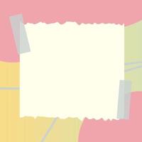 square paper note with abstract doodle and gradient frame background vector