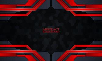 Abstract technology background with dark navy and red glow stripes. vector