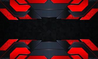 Abstract technology background with dark navy and red glow stripes. vector