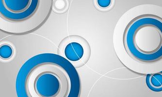 Blue and white gradient geometric circles background. Vector illustration.