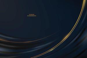 Luxury navy and golden curved banner background. vector