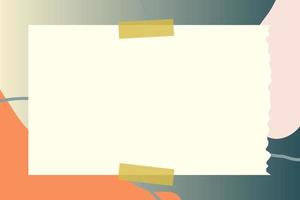 paper note with abstract doodle and gradient frame background vector