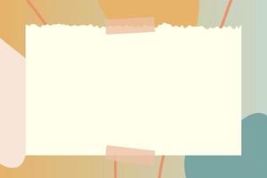 paper note with abstract doodle and gradient frame background vector