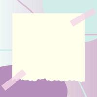 square paper note with abstract doodle and gradient frame background vector