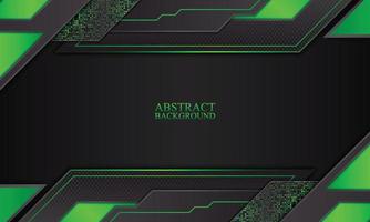 Abstract technology background with black and green neon stripes. vector