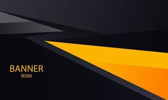 Banner background with yellow and black triangles. vector