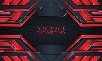 Abstract technology background with dark navy and red glow stripes. vector