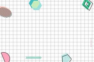 flat dashed grid geometric memphis background vector