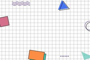fondo de memphis geométrico de cuadrícula discontinua plana vector