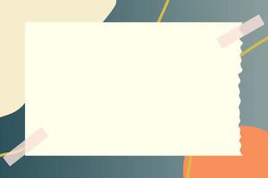 paper note with abstract doodle and gradient frame background vector