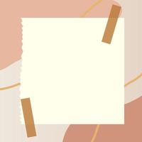 square paper note with abstract doodle and gradient frame background vector