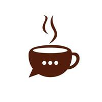 diseño de logotipo de vector de chat de café. plantilla de diseño del logotipo del foro de charlas de café.