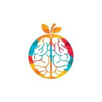 Orange brain vector logo design. Logo of a fruit style brain.