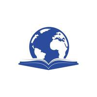 Book world vector logo template. Global book education design logo template.