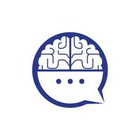 Brain chat vector logo template. Brain Consult logo design concept.