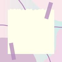 square paper note with abstract doodle and gradient frame background vector