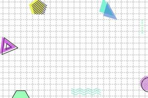 flat dashed grid geometric memphis background vector