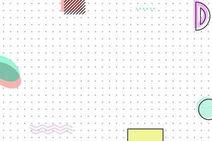 flat dotted grid geometric memphis background vector